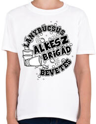 printfashion Lánybúcsús alkesz brigád - Gyerek póló - Fehér (16490511)