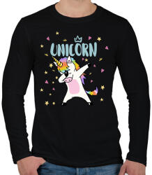 printfashion unikornis - Férfi hosszú ujjú póló - Fekete (6029503)