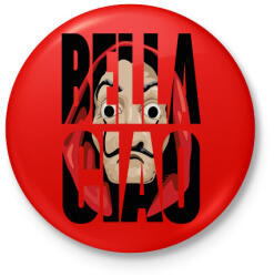 printfashion A nagy pénzrablás - Bella ciao - Kitűző, hűtőmágnes - Piros (5341636)