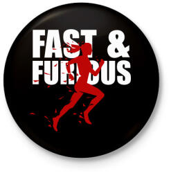 printfashion Running - Kitűző, hűtőmágnes - Fekete (3101594)