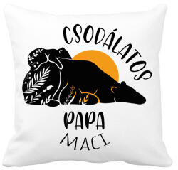 printfashion Csodálatos papa maci - Párnahuzat, Díszpárnahuzat - Fehér (6609447)
