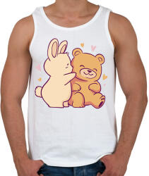 printfashion Maci és nyuszi - Férfi atléta - Fehér (14750616)