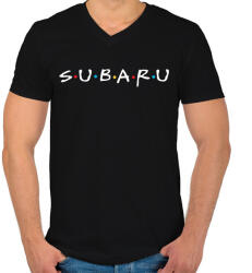 printfashion Subaru jóbarátok - Férfi V-nyakú póló - Fekete (1445568)