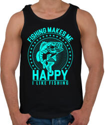 printfashion horgász - Férfi atléta - Fekete (15801390)