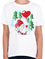 printfashion Manó Mikulás szívvel - Gyerek póló - Fehér (11013496)