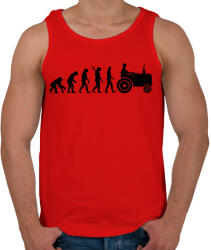 printfashion Traktor evolúció - Férfi atléta - Piros (1194097)