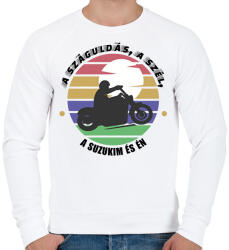 printfashion A száguldás, a szél - Suzuki - Férfi pulóver - Fehér (7205347)