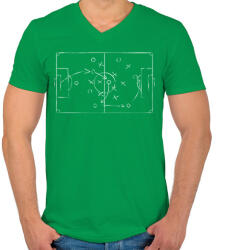 printfashion Foci taktika - Férfi V-nyakú póló - Zöld (6144534)