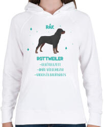 printfashion Rák - Rottweiler - Női kapucnis pulóver - Fehér (13344251)