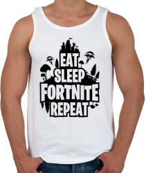 printfashion Eat Sleep Fortnite Repeat Style - Fekete - Férfi atléta - Fehér (1552269)