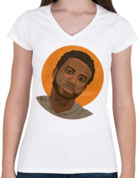 printfashion Gucci Mane - Női V-nyakú póló - Fehér (2656790)