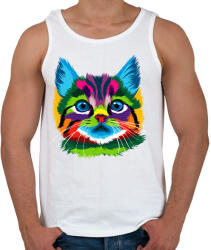 printfashion Színes kiscica - Férfi atléta - Fehér (6111281)