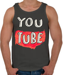 printfashion YouTube - Férfi atléta - Sötétszürke (1172219)