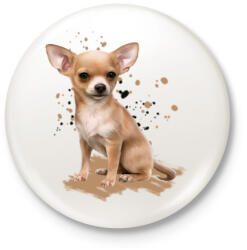 printfashion Chihuahua - Kitűző, hűtőmágnes - Fehér (3080407)