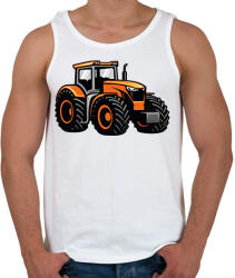 printfashion Narancssárga traktor - Férfi atléta - Fehér (6593577)