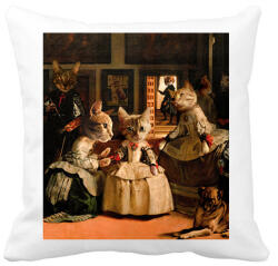 printfashion Macskás festmény - Párnahuzat, Díszpárnahuzat - Fehér (6105925)