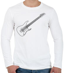 printfashion Gitár - Férfi hosszú ujjú póló - Fehér (5998725)