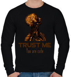 printfashion Trust me You are cute - Férfi pulóver - Fekete (16056546)