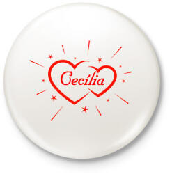 printfashion Cecília - Kitűző, hűtőmágnes - Fehér (11784157)