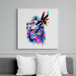 printfashion Oroszlán festmény - Vászonkép - Fehér (6624385)