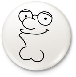 printfashion Peter Griffin - Kitűző, hűtőmágnes - Fehér (3081033)