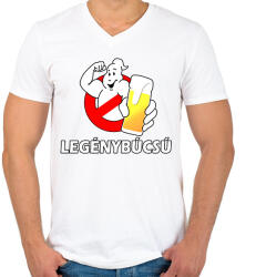 printfashion Legénybúcsú - Férfi V-nyakú póló - Fehér (7267626)