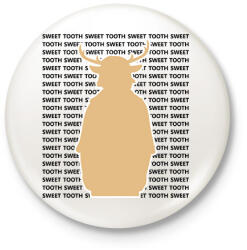 printfashion Sweet Tooth - Szöveges - Kitűző, hűtőmágnes - Fehér (6574363)