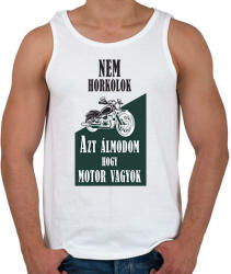 printfashion Nem horkolok, azt álmodom, hogy motor vagyok - Férfi atléta - Fehér (6359960)