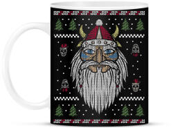 printfashion Karácsonyi csúny minta - viking - Bögre - Fekete (5723344)