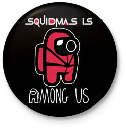 printfashion SquidMas is Among Us - Kitűző, hűtőmágnes - Fekete (5700095)
