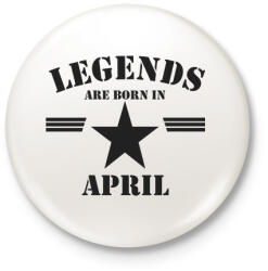 printfashion Legends are born in april - Kitűző, hűtőmágnes - Fehér (5172049)