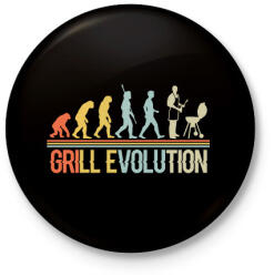 printfashion Grill evolution - Kitűző, hűtőmágnes - Fekete (13685922)