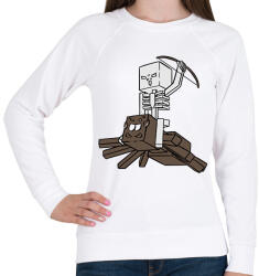 printfashion Minecraft pók lovagló - Női pulóver - Fehér (1593912)