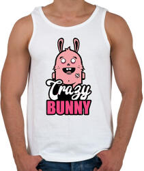 printfashion Crazy Bunny - Férfi atléta - Fehér (2401309)