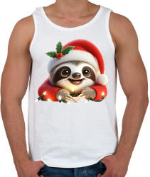 printfashion Cuki vicces karácsonyi party lajhár - Férfi atléta - Fehér (15243736)