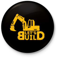 printfashion Építs - Kitűző, hűtőmágnes - Fekete (4762815)