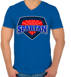 printfashion SPARTAN - Férfi V-nyakú póló - Királykék (11441035)