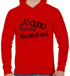 printfashion Audi - Férfi kapucnis pulóver - Piros (2411092)