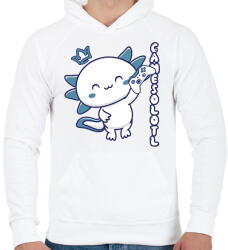 printfashion Gamesolotl - Férfi kapucnis pulóver - Fehér (10874565)