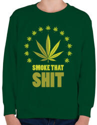 printfashion smoke that shit - Gyerek pulóver - Sötétzöld (2130037)