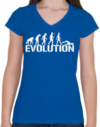 printfashion Úszás evolúció - Női V-nyakú póló - Királykék (988969)