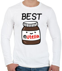 printfashion Best Friends - Nutellás kenyér 1 - Férfi hosszú ujjú póló - Fehér (782926)