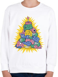 printfashion Gamer Karácsony - Gyerek pulóver - Fehér (11532298)