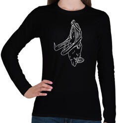 printfashion Lógó denevér - fehér - Női hosszú ujjú póló - Fekete (13251122)