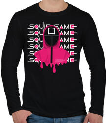 printfashion SQUID GAME - négyzet - Férfi hosszú ujjú póló - Fekete (5481269)