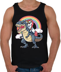 printfashion Dínó és szivárvány póni lovas - Férfi atléta - Fekete (11512384)