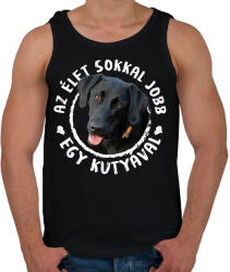 printfashion Az élet jobb - Fekete labrador - Férfi atléta - Fekete (10856254)