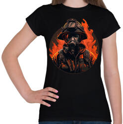 printfashion Tűzoltó - Lánglovag - Női póló - Fekete (13516863)