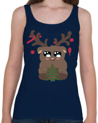 printfashion karácsonyi rénszarvas - Női atléta - Sötétkék (5589453)