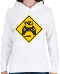printfashion Gamer zone - Női kapucnis pulóver - Fehér (12029528)